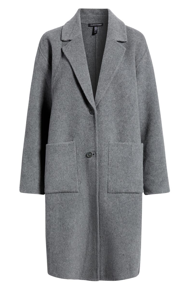Eileen Fisher Notch Collar Wool Coat, Alternate, color,