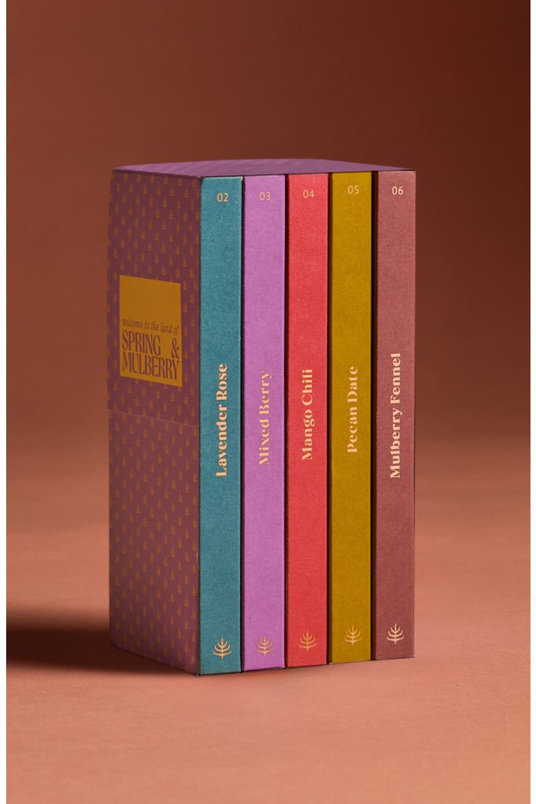 Embellished Collection Date Sweetened Dark Chocolate Bars 5-Piece Gift Box, Alternate, color, PURPLE