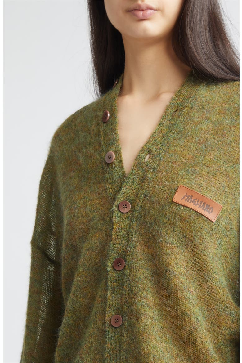 Mélange Mohair & Wool Cardigan, Alternate, color, GREEN