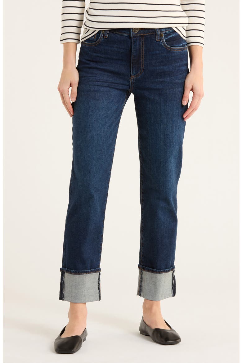 Katy Wide Cuff Jeans, Main, color, HIBISCUS