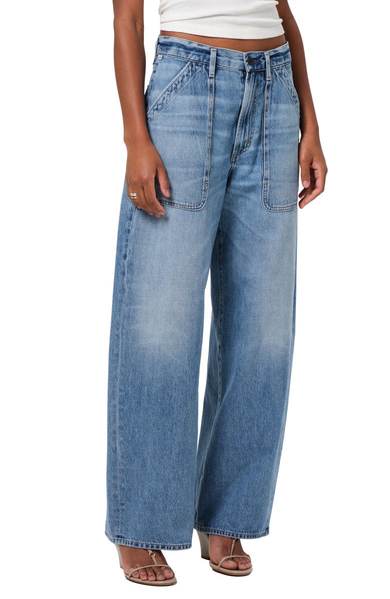 Citizens of Humanity Ayla High Waist Baggy Wide Leg Utility Jeans, Main, color, Zenith