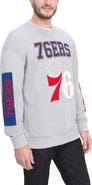 TOMMY JEANS Men's Tommy Jeans Heather Gray Philadelphia 76ers Hayes Crew Neck Pullover Sweatshirt
