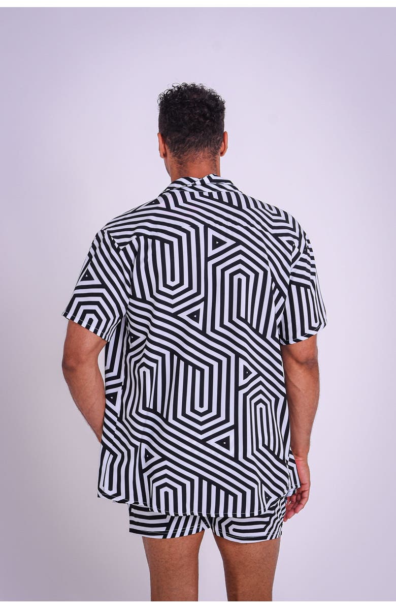 OOSC Fall Line Men's Short Sleeve Shirt, Alternate, color, Black, White