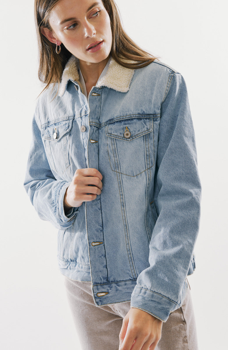 KanCan Sonny Trucker Jacket, Alternate, color, Light Wash