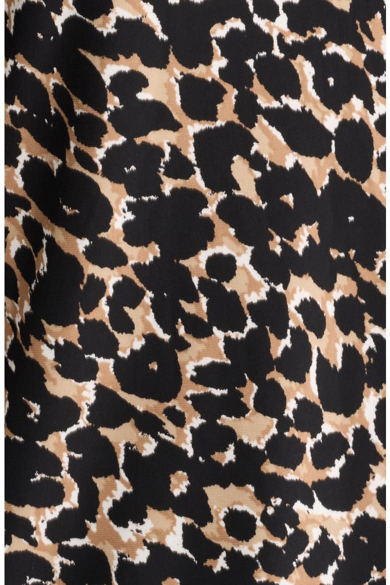 Leopard Print Puff Shoulder Top, Alternate, color, VICUNA MULTI