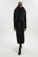 Karen Millen Wool Detachable Collar Midi Coat