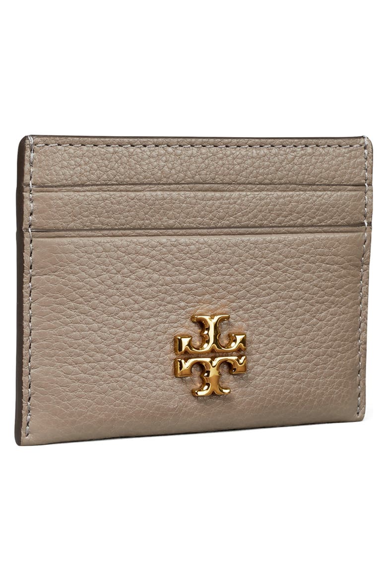 Kira Pebbled Leather Card Case, Alternate, color, GRAY HERON