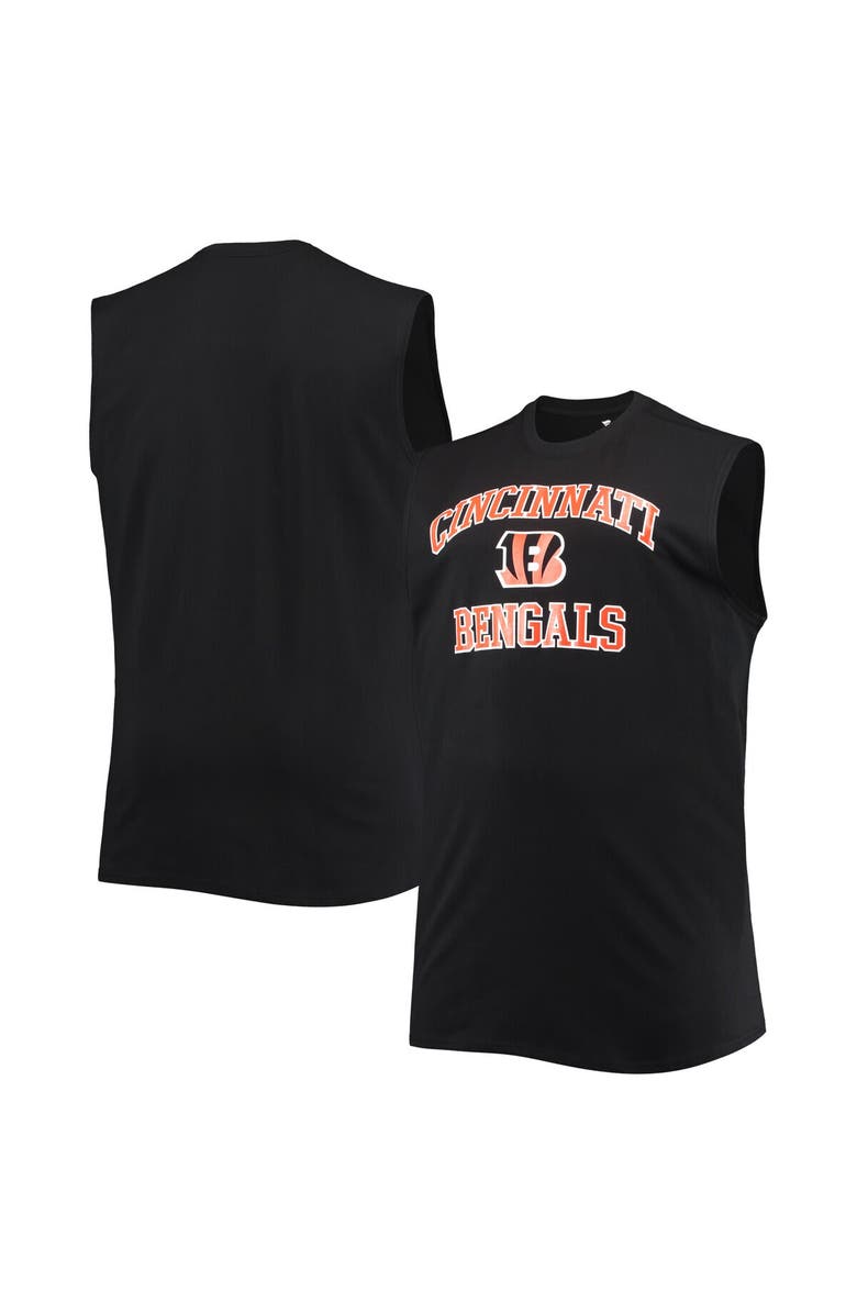 PROFILE Men's Black Cincinnati Bengals Big & Tall Muscle Tank Top, Alternate, color, Black