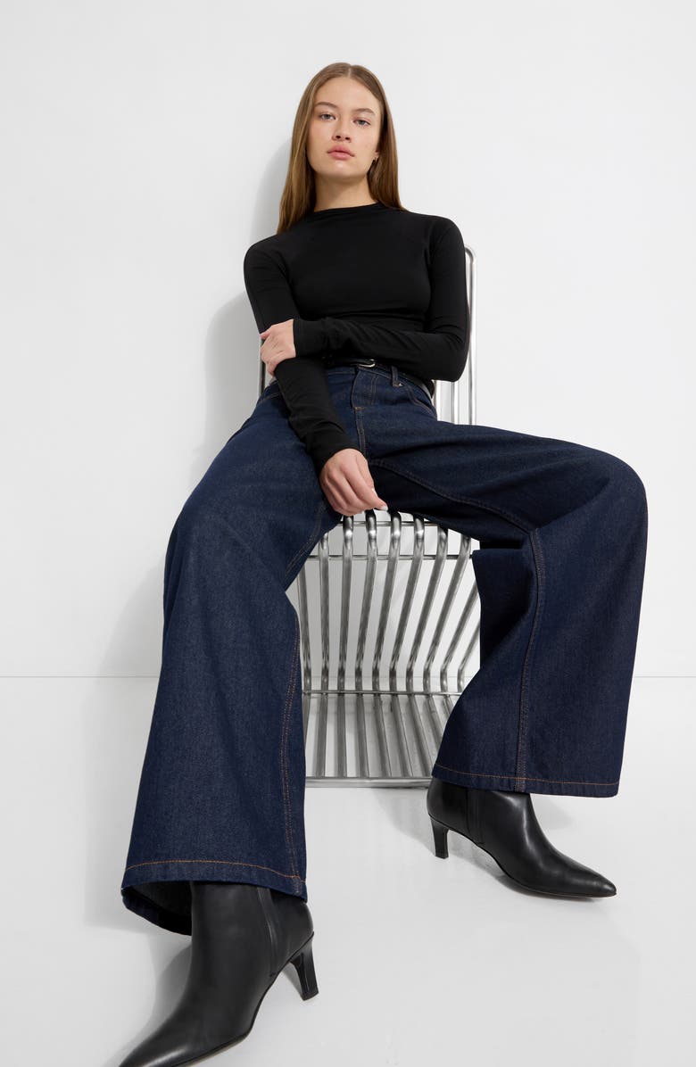 Marcella Minetta Stretch Jersey Top, Alternate, color, Black