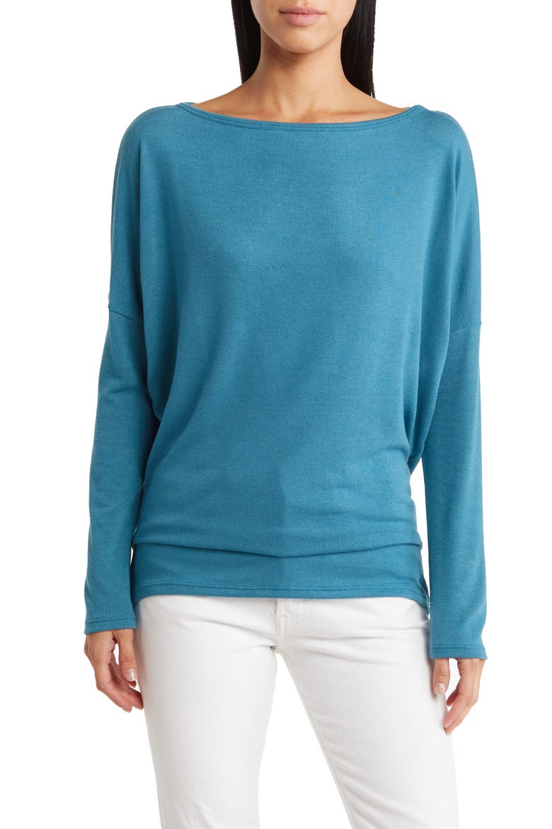 Boatneck Dolman Sleeve Sweater, Main, color, SKYDIVER
