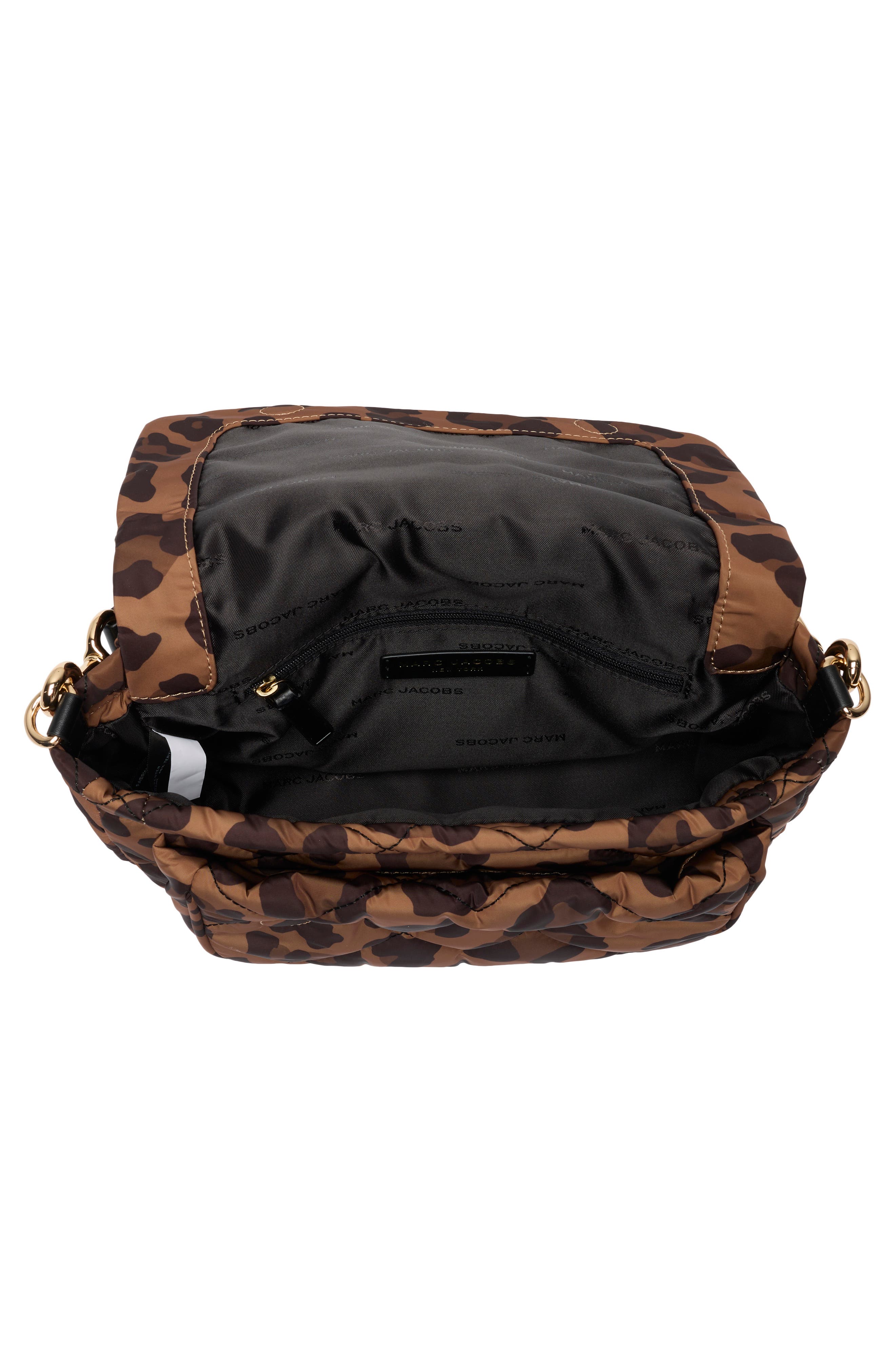 Leopard Print Quilted Nylon Crossbody Bag, Alternate, color, LEOPARD MULTI