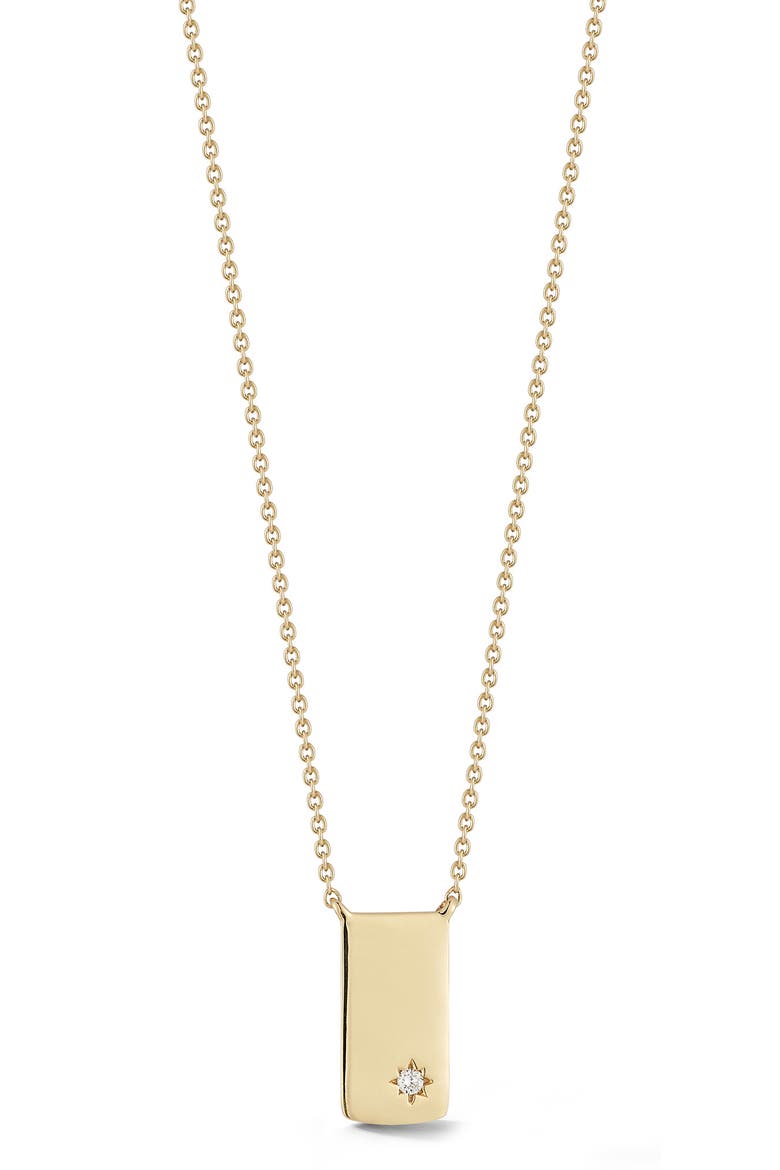 Cynthia Rose Diamond Starburst Tag Pendant Necklace, Main, color, YELLOW GOLD