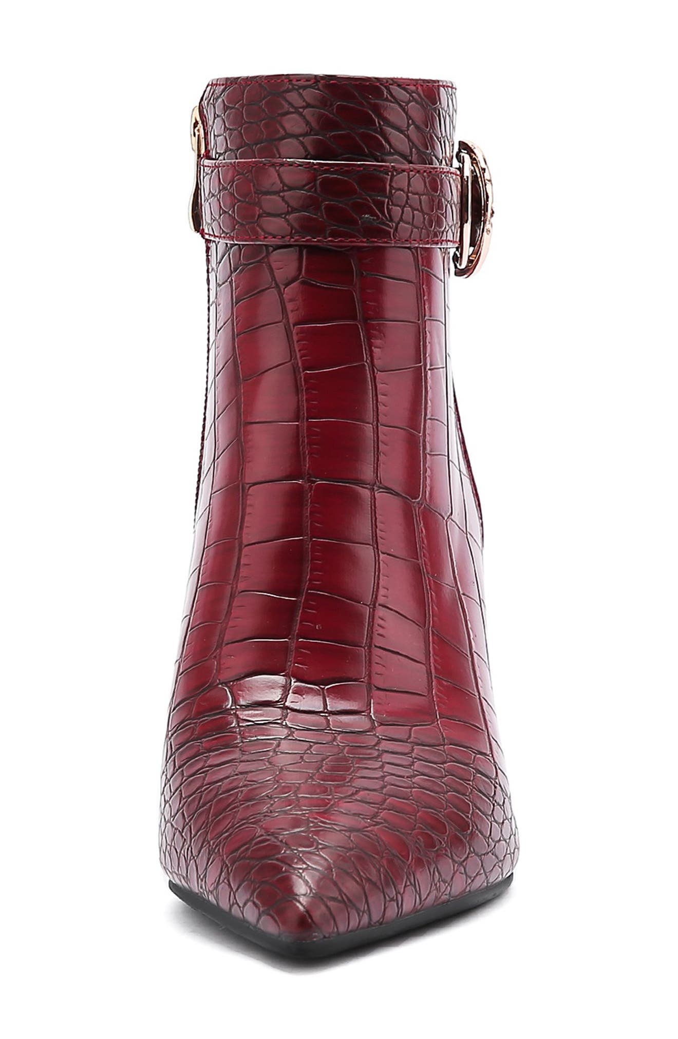 Groovy Croc Embossed Boot, Alternate, color, BURGUNDY