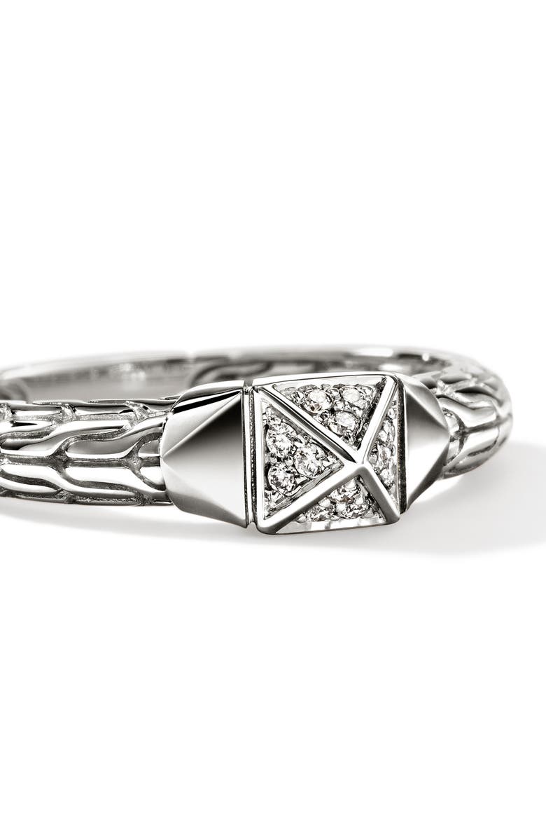 John Hardy Icon Stud Ring with Pavé Diamonds, Alternate, color, Silver