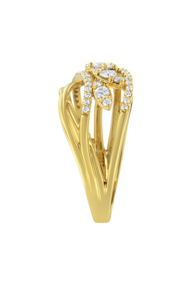 10K Yellow Gold 1/2 Cttw Diamond Split Shank Cocktail Ring, Alternate, color, Yellow