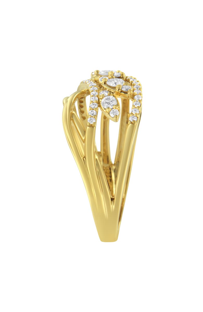 Haus of Brilliance 10K Yellow Gold 1/2 Cttw Diamond Split Shank Cocktail Ring, Alternate, color, Yellow
