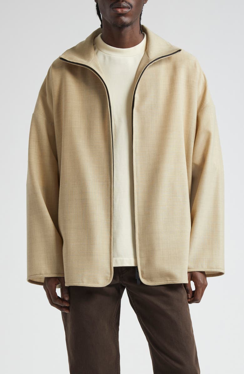 Fear of God Stand Collar Wool Canvas Jacket, Main, color, 