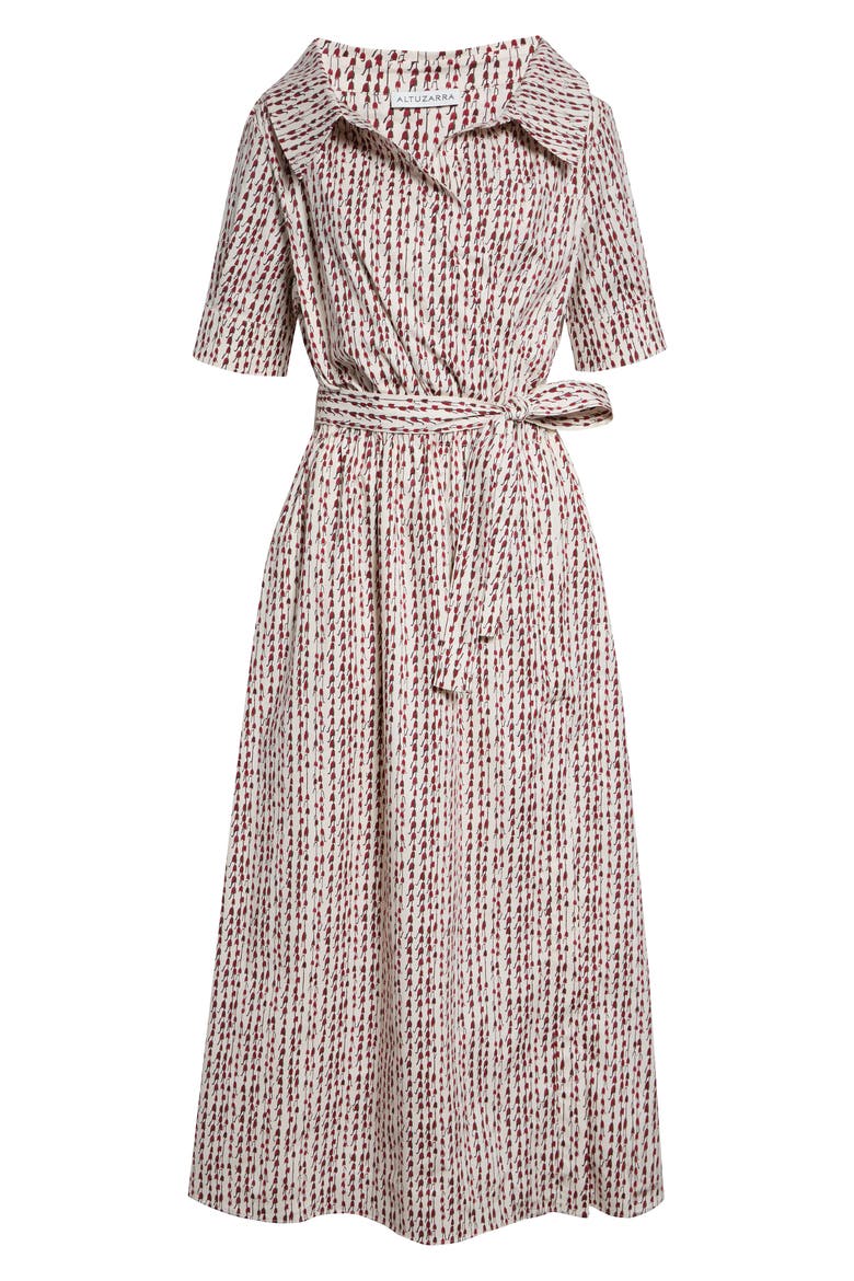 Lydia Stretch Cotton Poplin Midi Shirtdress, Alternate, color, STRAWBERRY BLUEBELL