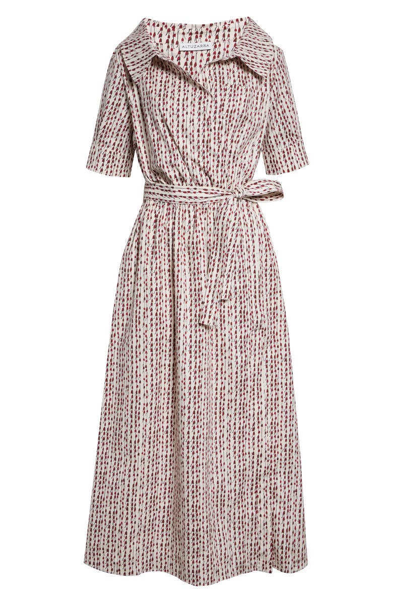Altuzarra Lydia Stretch Cotton Poplin Midi Shirtdress, Main, color, Strawberry Bluebell