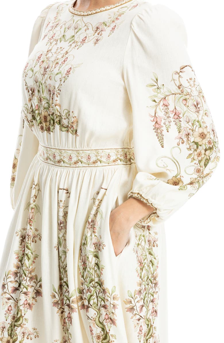 MAX STUDIO Floral Balloon Sleeve Maxi Dress, Alternate, color,