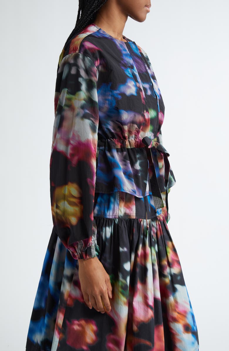 Ulla Johnson Alair Print Tie Waist Jacket, Alternate, color, Black Aura