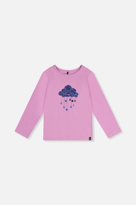 Organic Cotton Sequined Cloud Jersey T-Shirt