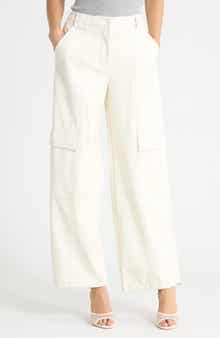 Sofia Faux Leather Wide Leg Cargo Pants