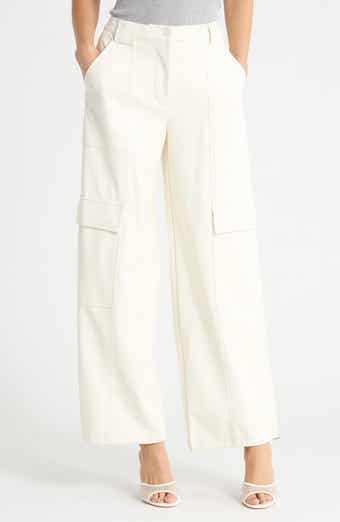 Sofia Faux Leather Wide Leg Cargo Pants