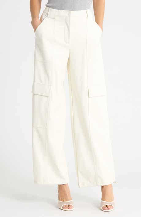 Sofia Faux Leather Wide Leg Cargo Pants