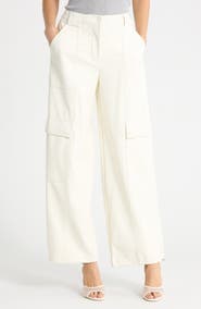 Simkhai Sofia Faux Leather Wide Leg Cargo Pants