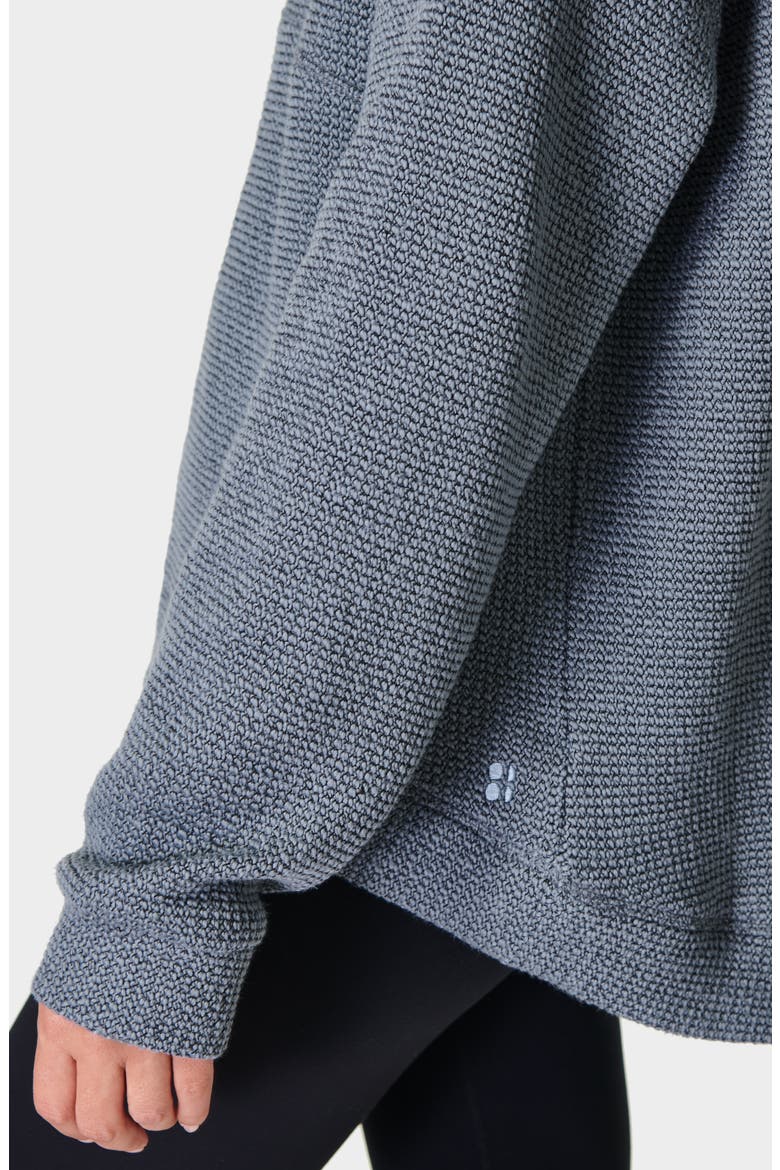 Restful Bouclé Half Zip Pullover, Alternate, color, STEEL BLUE