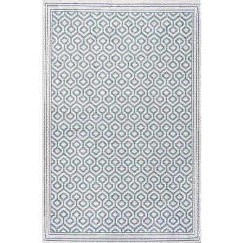 Jonathan Y Marvao Diamond Trellis Indoor/outdoor Area Rug In Teal/gray