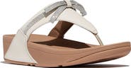 FitFlop Lulu Glitz Bow Leather Toe Post Sandals