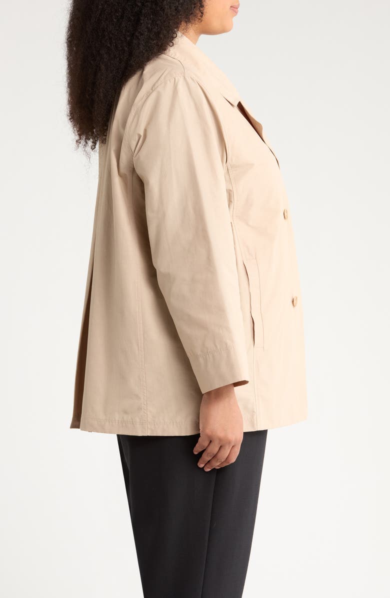 Eileen Fisher Organic Cotton Blend Crop Trench Coat, Alternate, color, Wheat