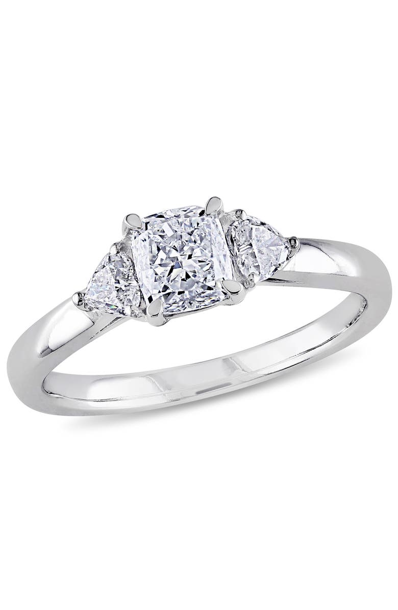 Julianna B. Diamond Cushion 3-Stone Ring 14k, Main, color, 14K White Gold