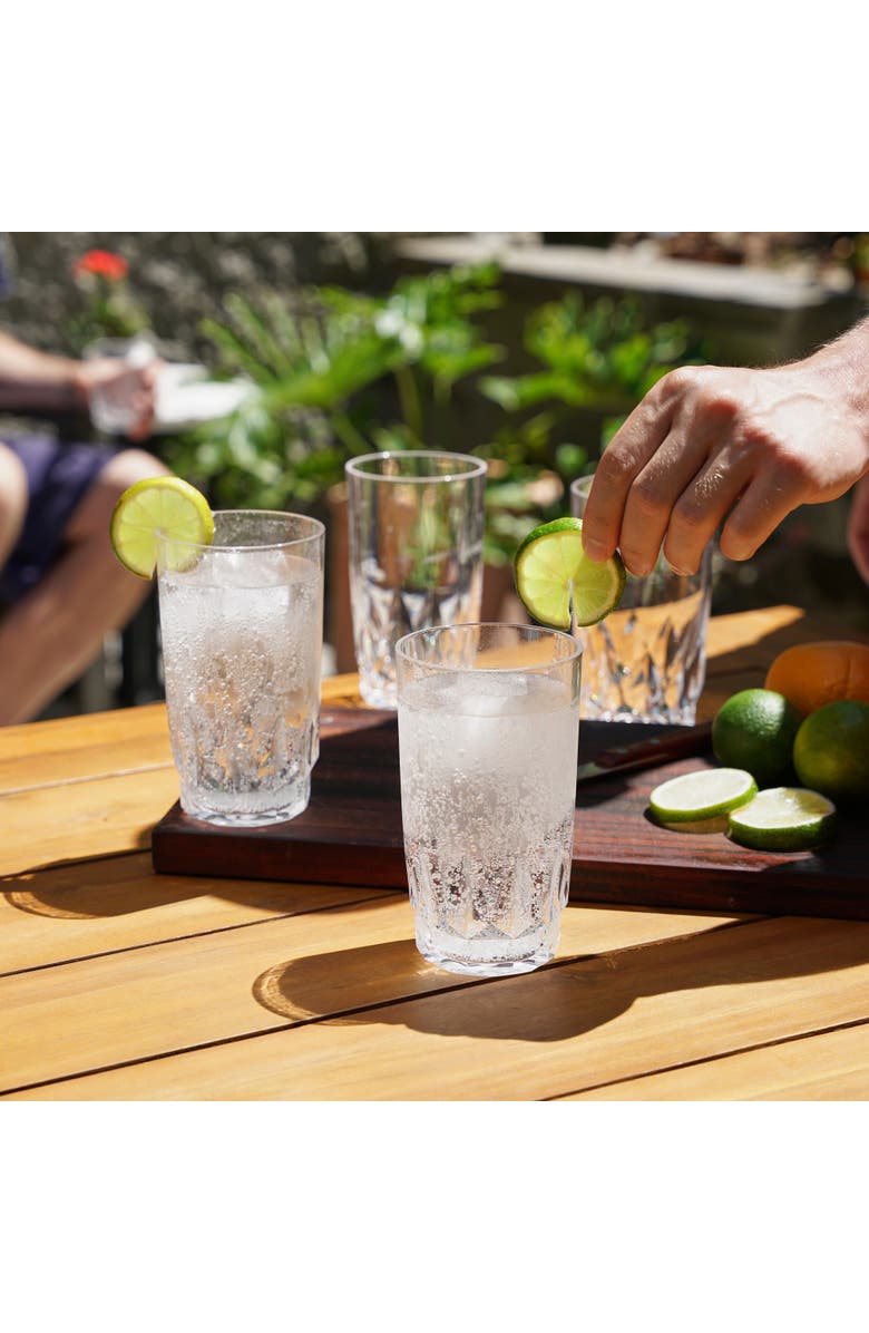 Viski Shatterproof Acrylic Highball Tumblers Set of 4, Alternate, color, Clear