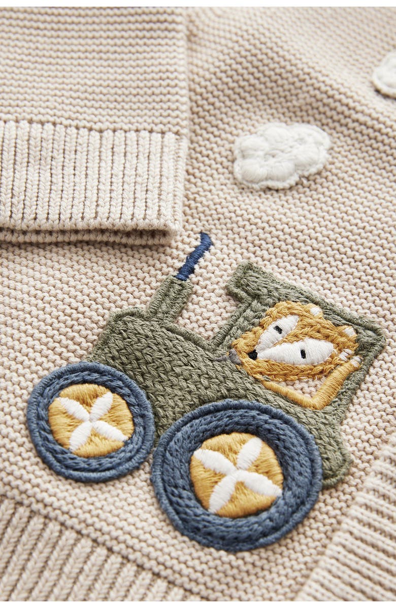 NEXT Kids' Animal Train Appliqué Cotton Graphic Cardigan, Alternate, color, 