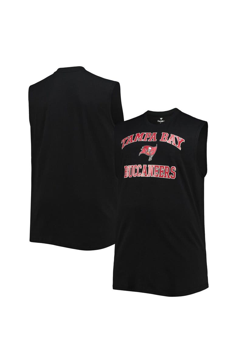 PROFILE Men's Black Tampa Bay Buccaneers Big & Tall Muscle Tank Top, Main, color,