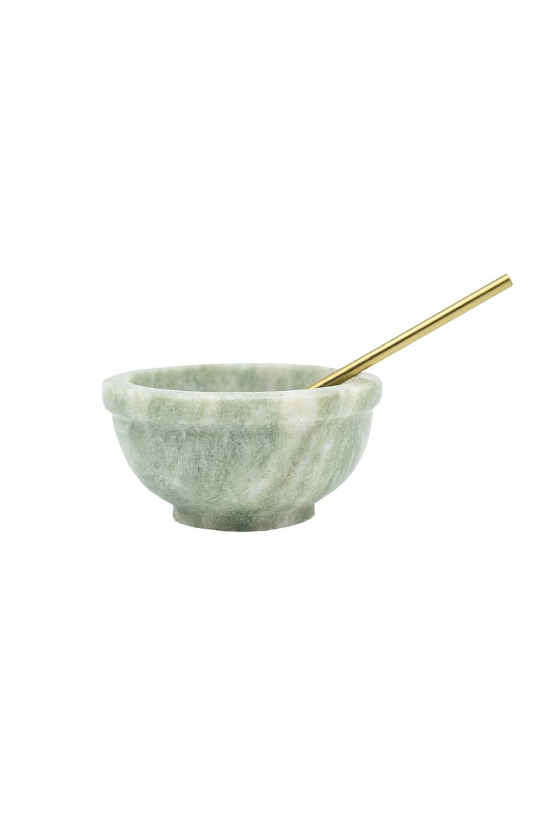 Elise Light Green Onyx Marble Bowl & Spoon Set, Main, color, Green