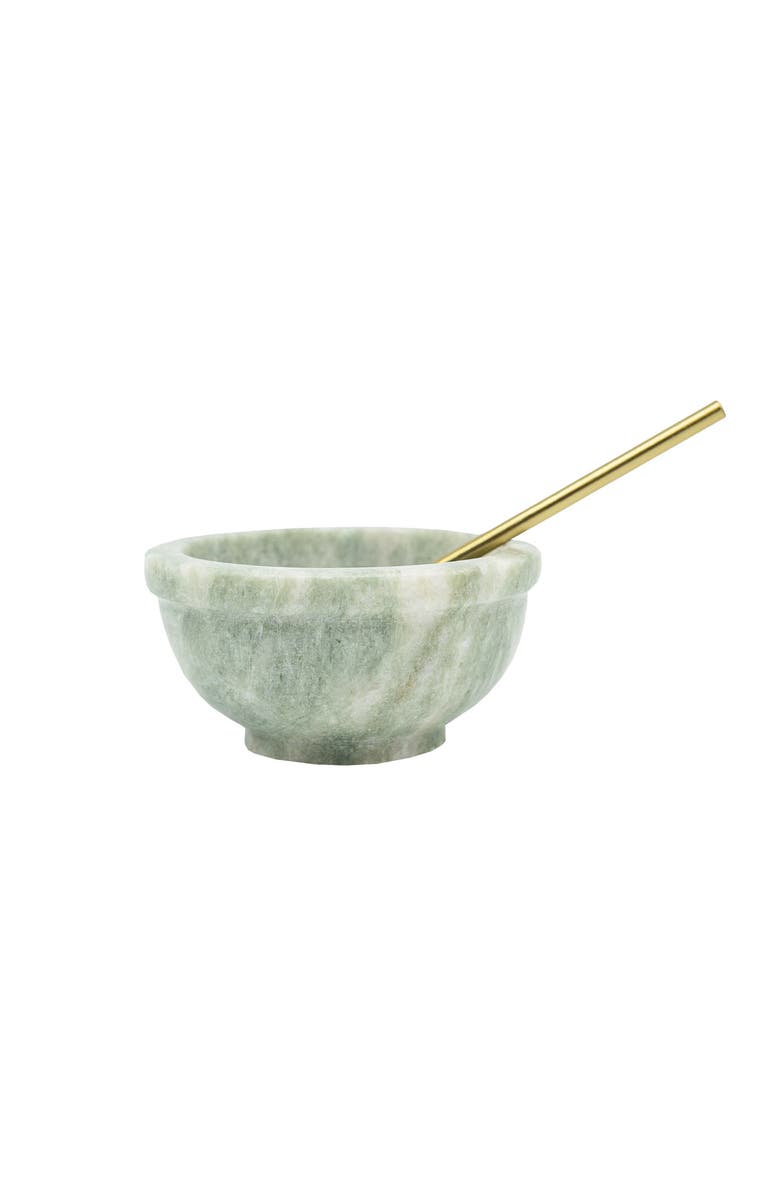 Foreside Home and Garden Elise Light Green Onyx Marble Bowl & Spoon Set, Main, color, Green