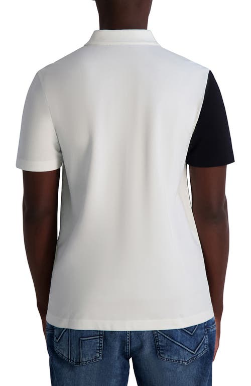 Karl Lagerfeld Paris Colorblock Stretch Cotton Polo In Gray