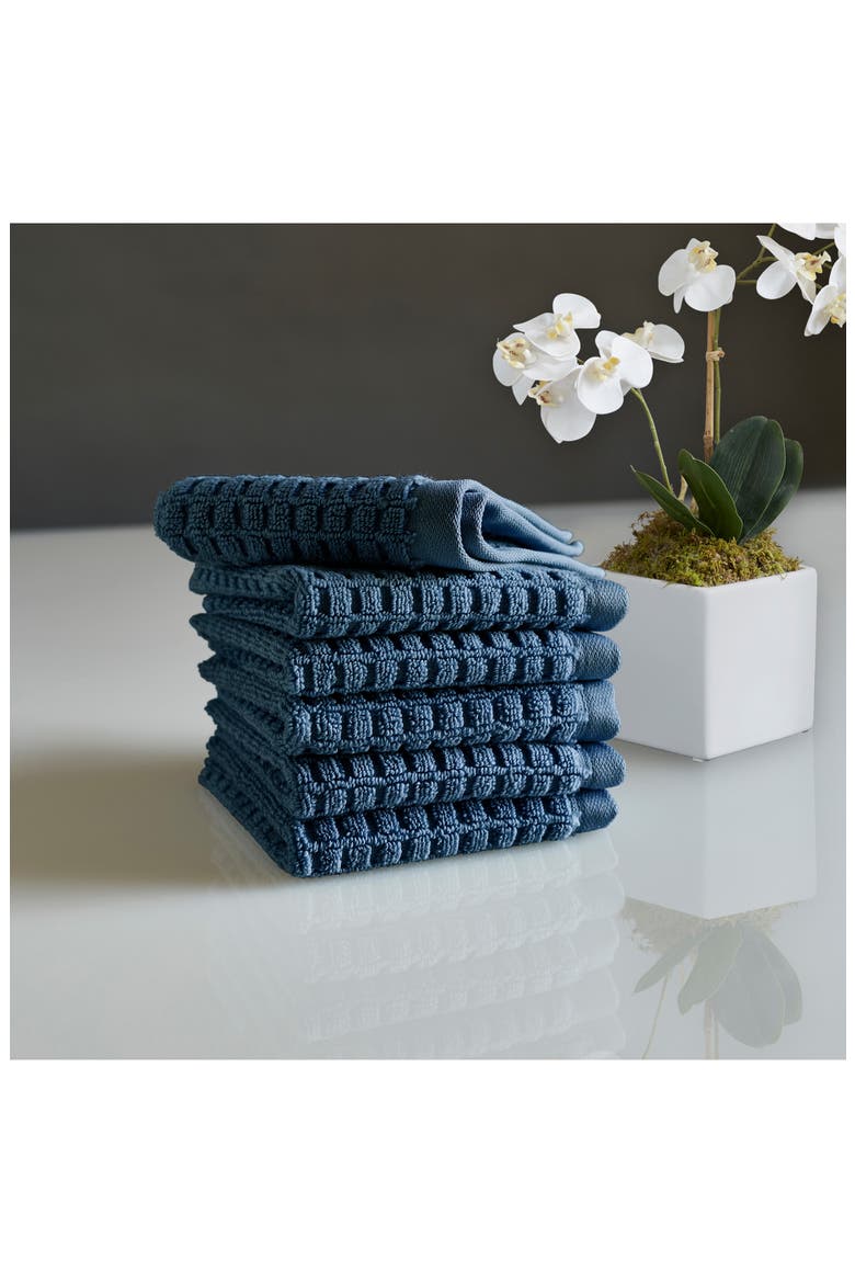 Quick Dry 6-Pack Cotton Washcloths, Alternate, color, DENIM