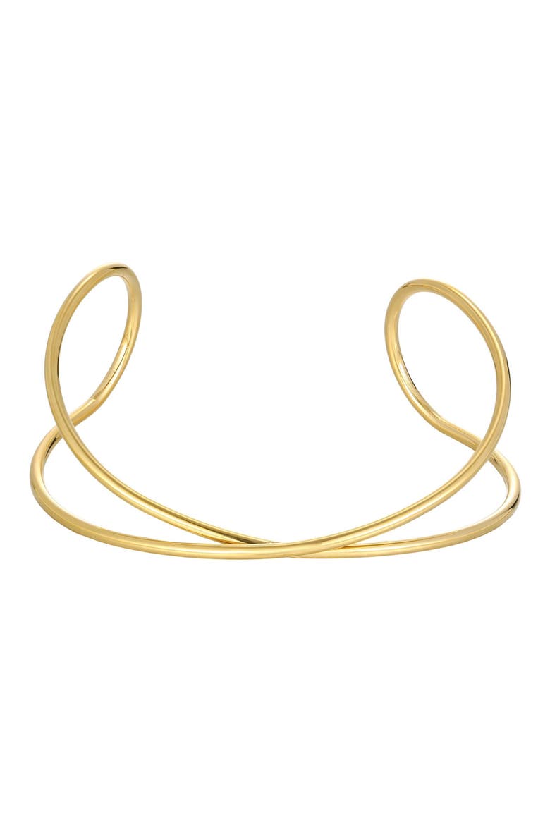 Tarnish Resistant 18K Gold Plated Cuff Bracelet, Main, color, GOLD