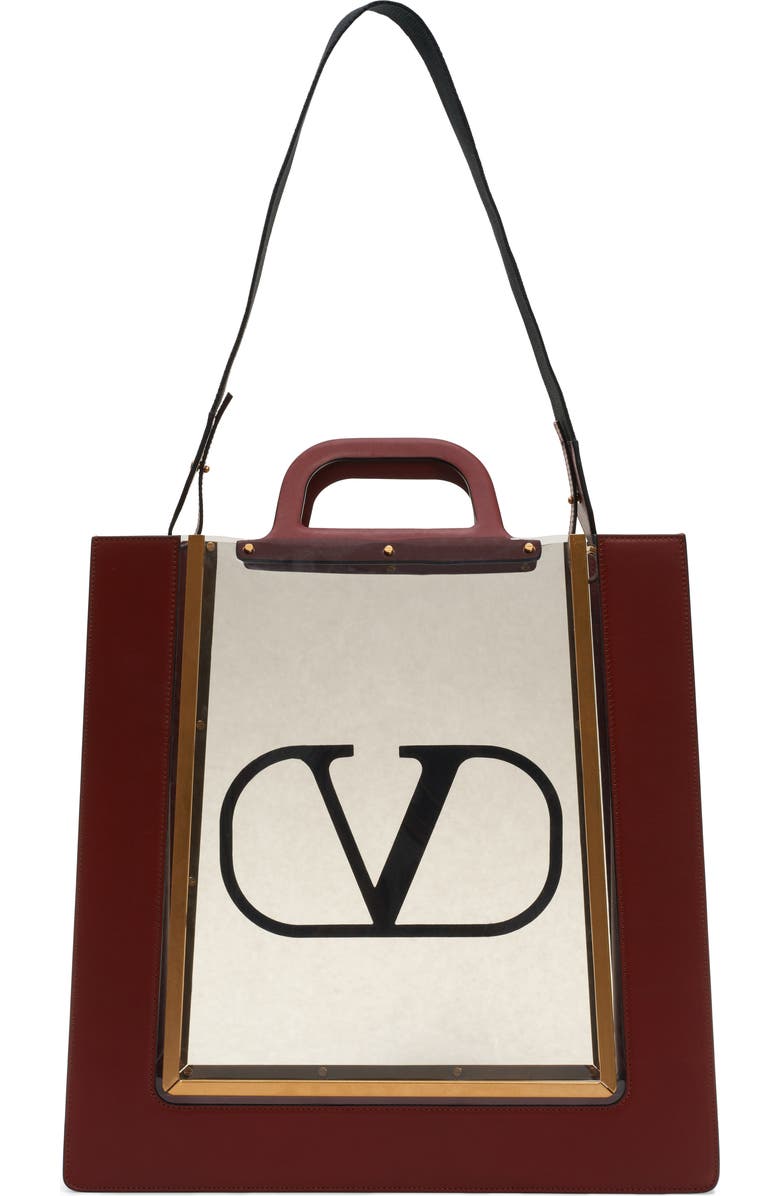Valentino Garavani Reveal Nappa Trim Tote, Alternate, color,