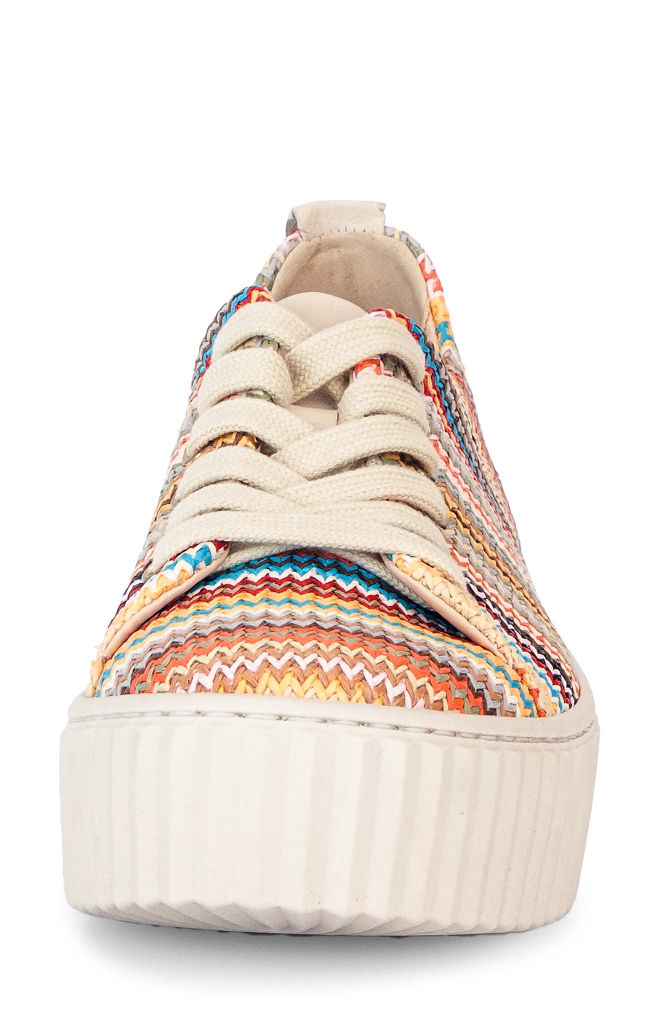 Gabor Woven Platform Sneaker, Alternate, color, Beige Multicolor