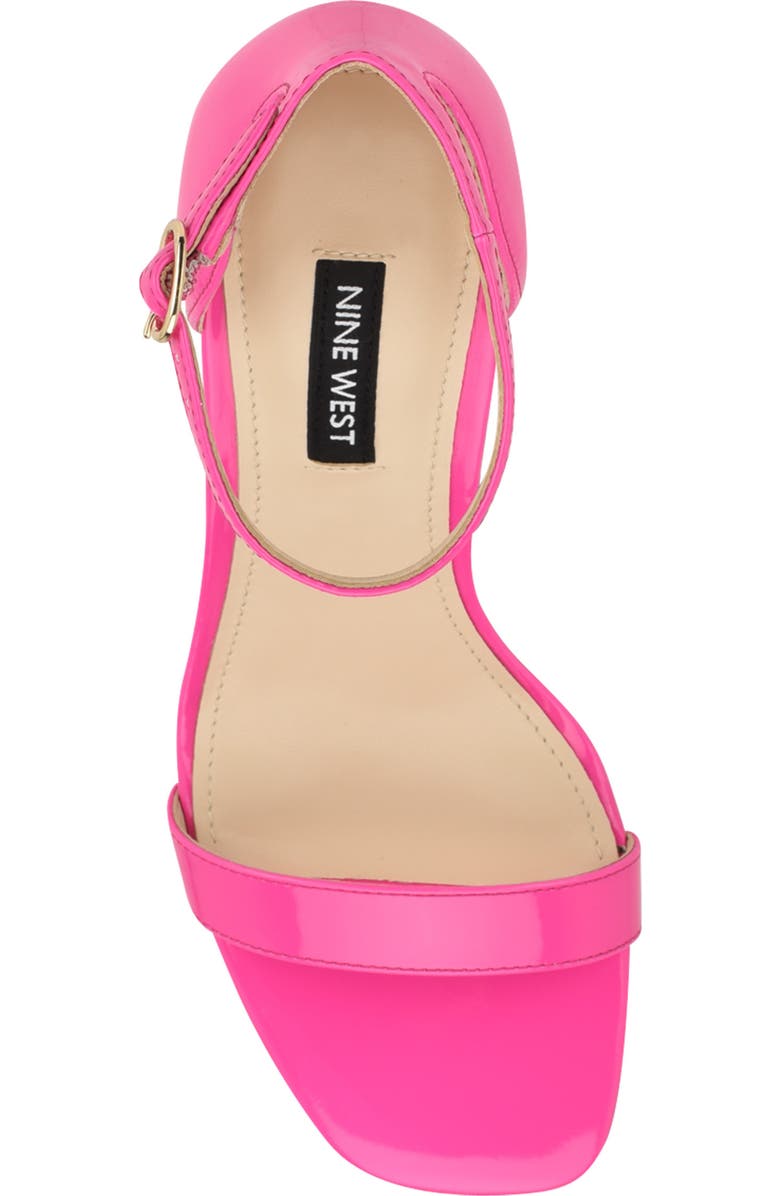 Nine West Ilea Patent Ankle Strap Sandal, Alternate, color, Bright Pink