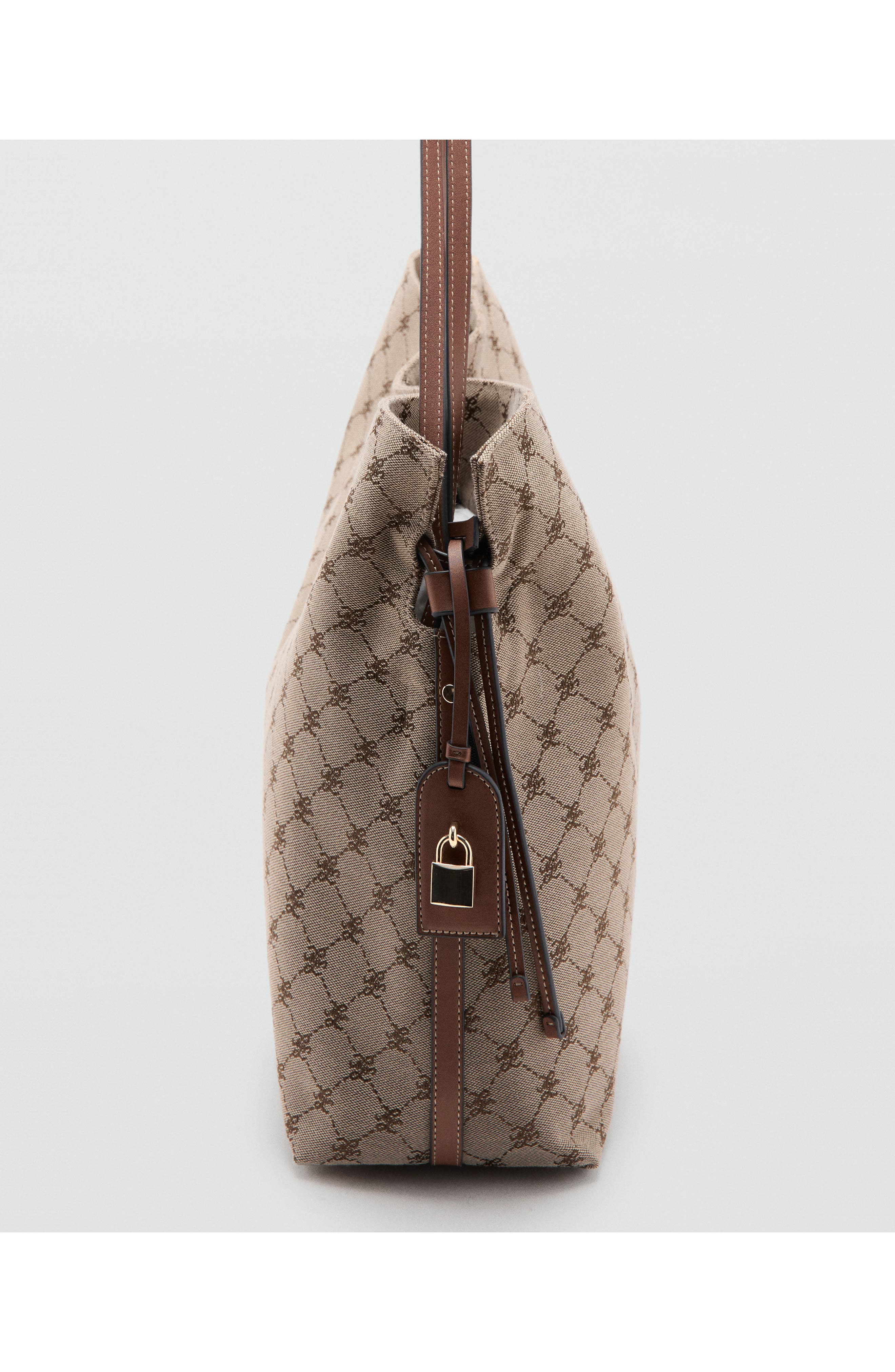 Jacquard Faux Leather Bucket Bag, Alternate, color, LEATHER