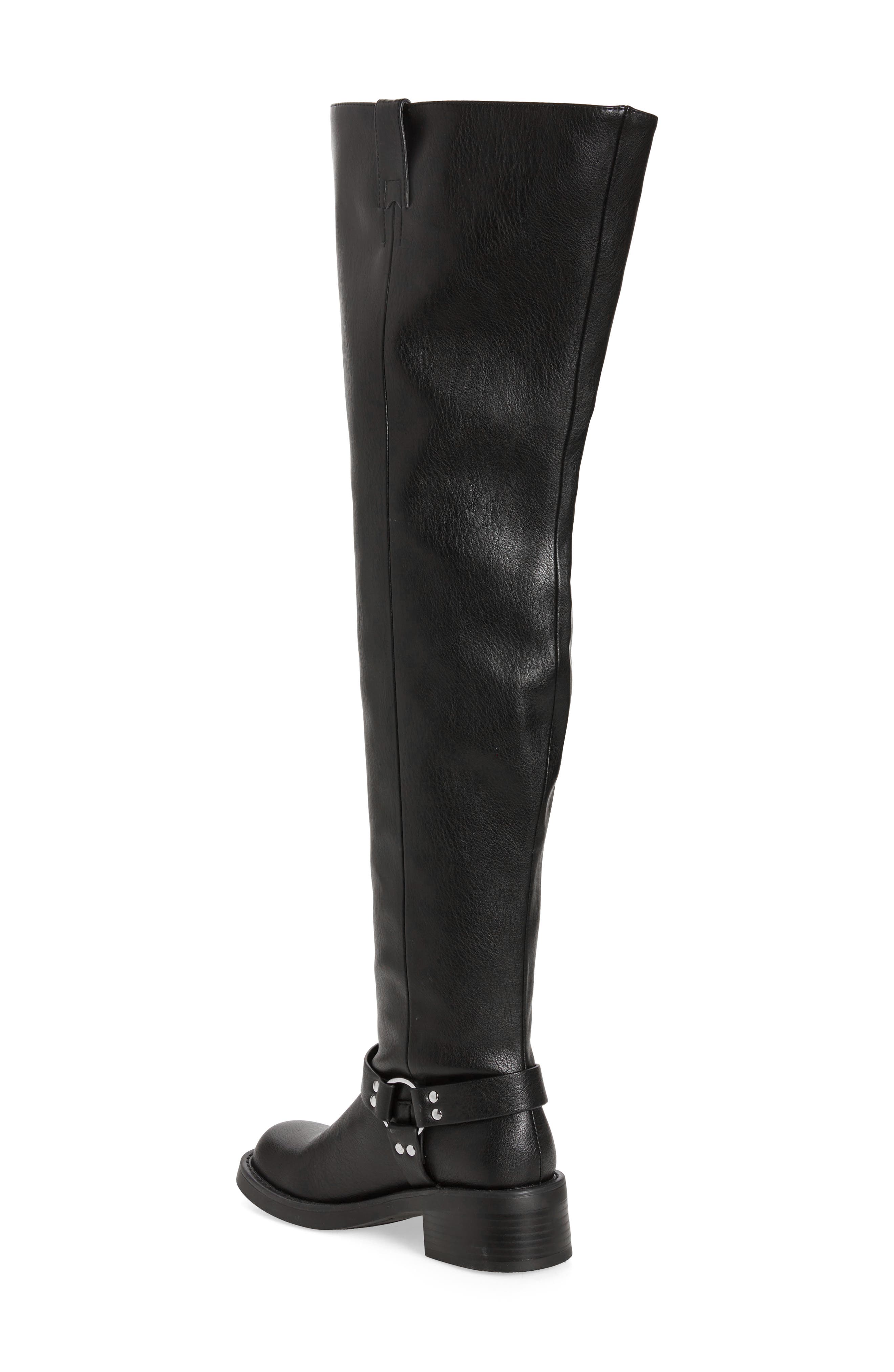 AZALEA WANG Glastonbury Water Resistant Knee High Moto Boot, Alternate, color, 
