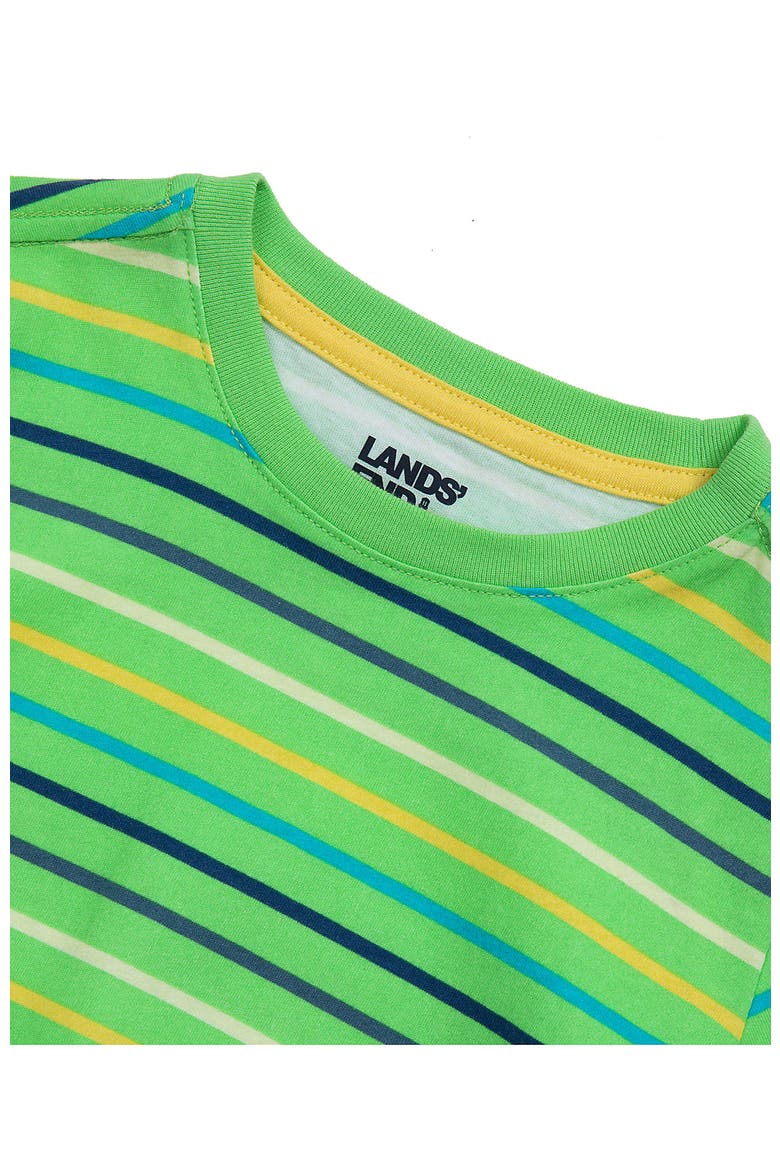 Boys Short Sleeve Stripe Crewneck Tee, Alternate, color, Summer Green Stripe