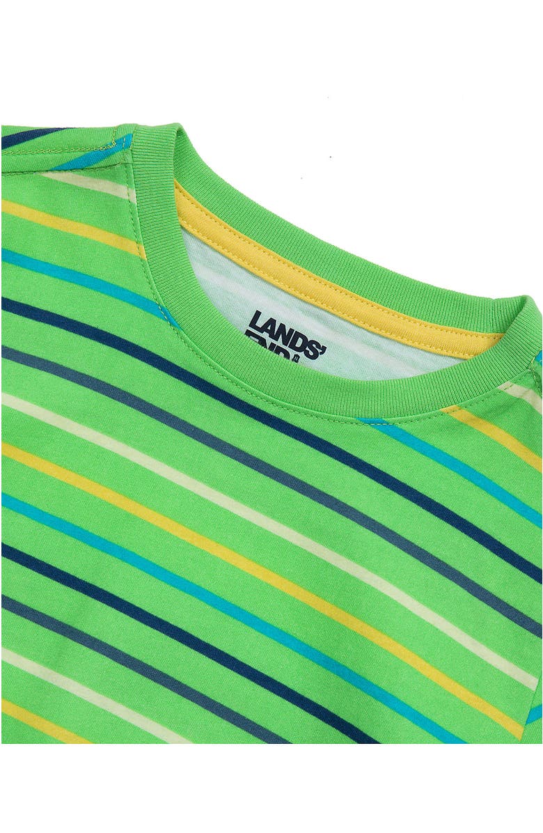 Lands' End Boys Short Sleeve Stripe Crewneck Tee, Alternate, color, Summer Green Stripe